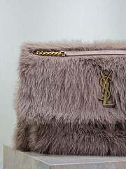 YSL NIKI Oversized in shearling purple 47×34×16cm - 5