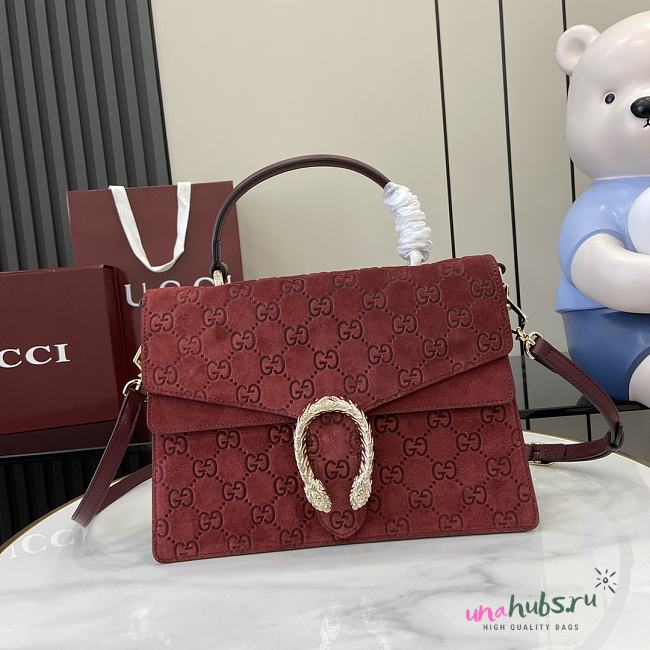	 Gucci Dionysus Suede Red Bag - 29.5x20x10.5cm - 1