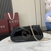 Gucci Blondie small shoulder bag in black patent leather - 29.5x 12.5x 7cm - 1