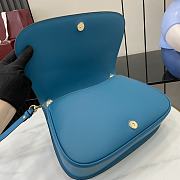 Gucci Blondie medium top handle bag in Blue Suede - 32x 17x 10cm - 6