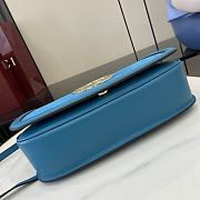 Gucci Blondie medium top handle bag in Blue Suede - 32x 17x 10cm - 4