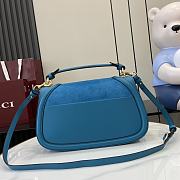 Gucci Blondie medium top handle bag in Blue Suede - 32x 17x 10cm - 3
