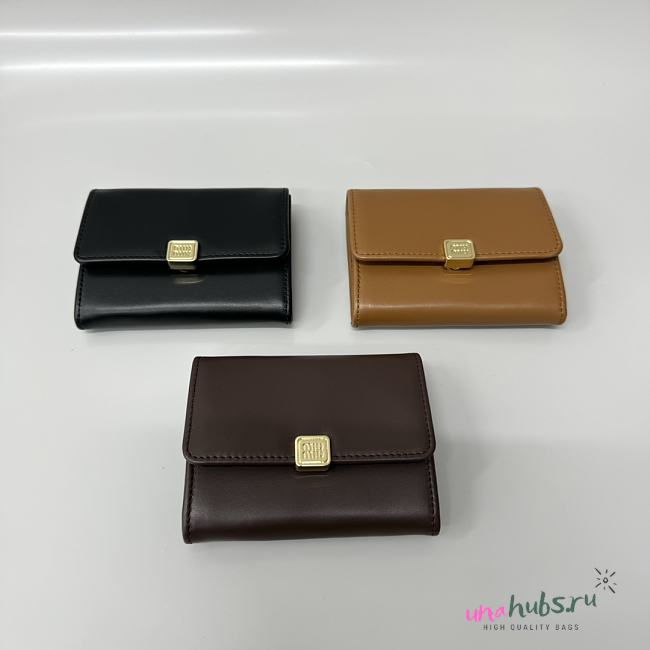 Miu Miu Brown Leather 3 Fold Wallet - 1