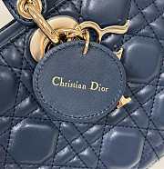 Dior Medium Lady D Joy Lambskin Leather Navy Bag - 2