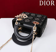 Dior Mini Lady Black Strass 17*15*7cm - 4