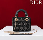 Dior Mini Lady Black Strass 17*15*7cm - 3