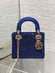 	 Dior Mini Lady Blue Sequin Bag - 17*15*7cm - 1