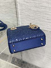 	 Dior Mini Lady Blue Sequin Bag - 17*15*7cm - 4
