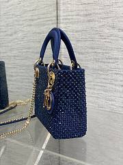 	 Dior Mini Lady Blue Sequin Bag - 17*15*7cm - 3
