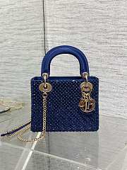 	 Dior Mini Lady Blue Sequin Bag - 17*15*7cm - 2