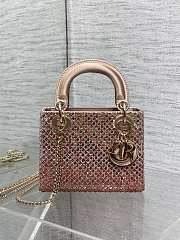 	 Dior Mini Lady Pink Sequin Bag - 17*15*7cm - 1