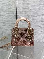 	 Dior Mini Lady Pink Sequin Bag - 17*15*7cm - 4