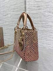 	 Dior Mini Lady Pink Sequin Bag - 17*15*7cm - 3