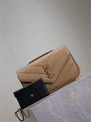 YSL LOULOU small in beige MATELASSE lambskin - 24 x 14 x 6 CM  - 4