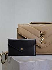 YSL LOULOU small in beige MATELASSE lambskin - 24 x 14 x 6 CM  - 3