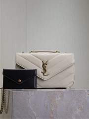 	 YSL LOULOU small in white MATELASSE lambskin - 24 x 14 x 6 CM - 1