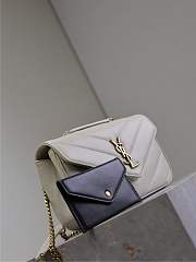 	 YSL LOULOU small in white MATELASSE lambskin - 24 x 14 x 6 CM - 6