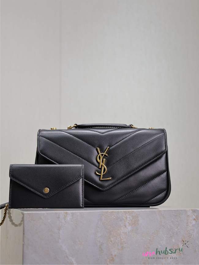 	 YSL LOULOU small in black MATELASSE lambskin - 24 x 14 x 6 CM - 1