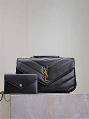 	 YSL LOULOU small in black MATELASSE lambskin - 24 x 14 x 6 CM - 1