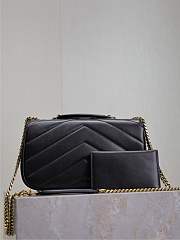 	 YSL LOULOU small in black MATELASSE lambskin - 24 x 14 x 6 CM - 6