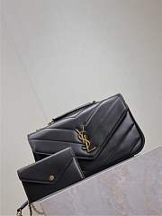 	 YSL LOULOU small in black MATELASSE lambskin - 24 x 14 x 6 CM - 2