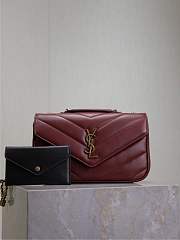 YSL LOULOU small in burgundy MATELASSE lambskin - 24 x 14 x 6 CM - 1