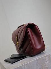 YSL LOULOU small in burgundy MATELASSE lambskin - 24 x 14 x 6 CM - 6