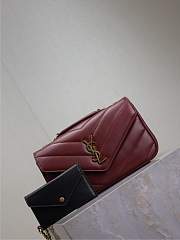 YSL LOULOU small in burgundy MATELASSE lambskin - 24 x 14 x 6 CM - 4