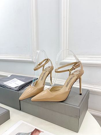 	 Tom Ford leather slingback pumps in beige 