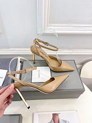 	 Tom Ford leather slingback pumps in beige  - 4