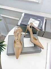 	 Tom Ford leather slingback pumps in beige  - 3
