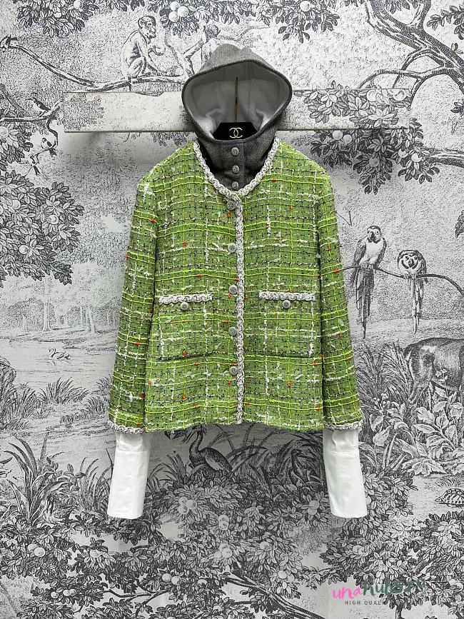Chanel Green Tweed Jacket - 1