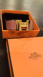 Hermes Clic Clac H bracelet in pink gold hardware 2cm - 1