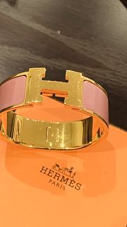 Hermes Clic Clac H bracelet in pink gold hardware 2cm - 4