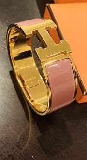 Hermes Clic Clac H bracelet in pink gold hardware 2cm - 5