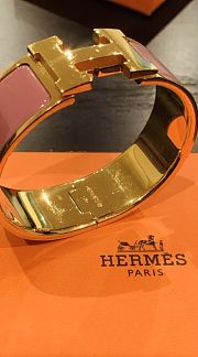 Hermes Clic Clac H bracelet in pink gold hardware 2cm - 2