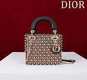 Dior Mini black cotton embroidered with metallic gold-tone thread - 17*15*7cm - 1