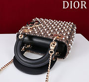 Dior Mini black cotton embroidered with metallic gold-tone thread - 17*15*7cm - 5