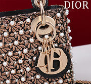 Dior Mini black cotton embroidered with metallic gold-tone thread - 17*15*7cm - 2