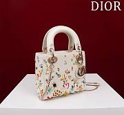 Dior Mini White Latte Butterfly Printed Bag - 17cm - 4