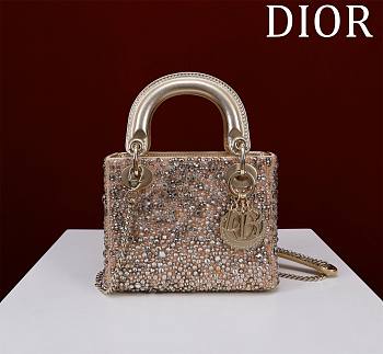 Dior Mini Lady Stone Gold Bag - 17cm