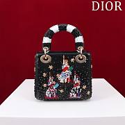 Dior Mini Lady Black Beaded Bag 17cm - 3