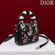 Dior Mini Lady Black Beaded Bag 17cm - 2