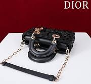 Dior Lady D-Joy Micro Bag Black Cannage Satin Embroidered with Multicolor Beads - 22*12*6.5cm - 6