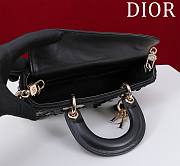 Dior Lady D-Joy Micro Bag Black Cannage Satin Embroidered with Multicolor Beads - 22*12*6.5cm - 5