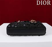 Dior Lady D-Joy Micro Bag Black Cannage Satin Embroidered with Multicolor Beads - 22*12*6.5cm - 4