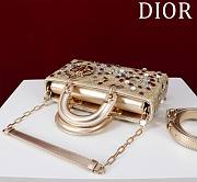 Dior Medium Lady D-Joy Bag Metallic Calfskin Embroidered with Silver-Tone Beads 22*12*6.5cm - 5