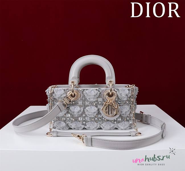 Dior Lady D Joy Grey Bag - 22*12*6.5cm - 1