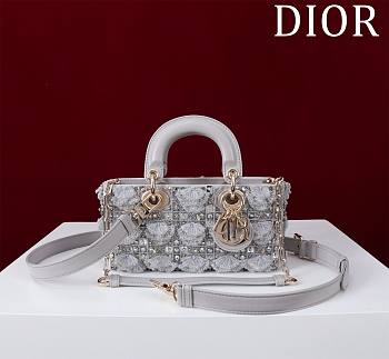Dior Lady D Joy Grey Bag - 22*12*6.5cm