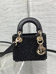 Lady Dior Micro Bag Beige Strass-Embroidered Satin -12*10*5cm - 2